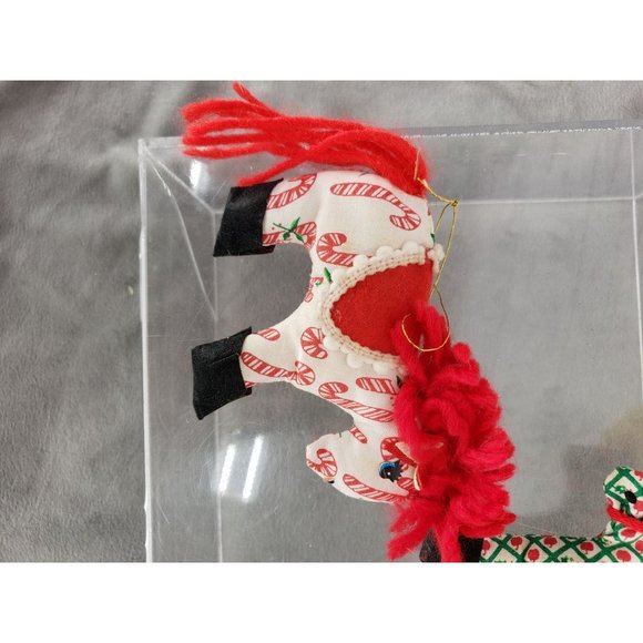 2 Handmade Vintage‎ Christmas Ornament Fabric Cut & Sew Prints Pony Horse Donkey - Picture 5 of 6